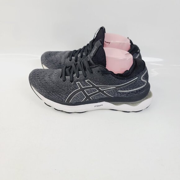 ASICS Women's Black White Gel-Nimbus 24 Lace-Up Low Top Running Shoes Size 9 - Picture 2 of 6